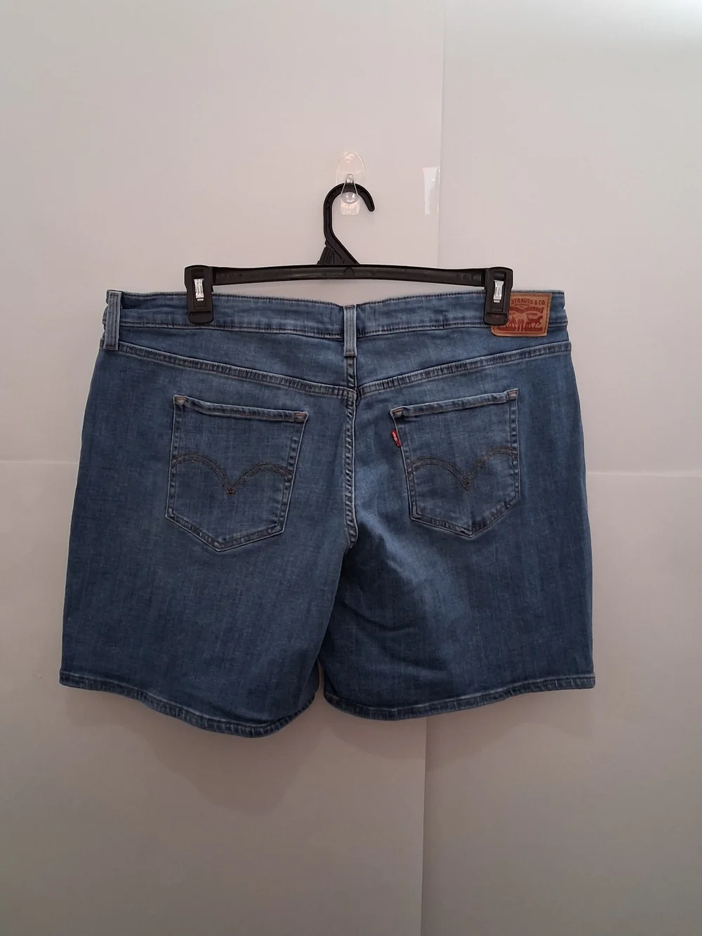 LEVIS Women's Distressed Denim Shorts - Blue Plus Size 20W - Picture 3 of 9